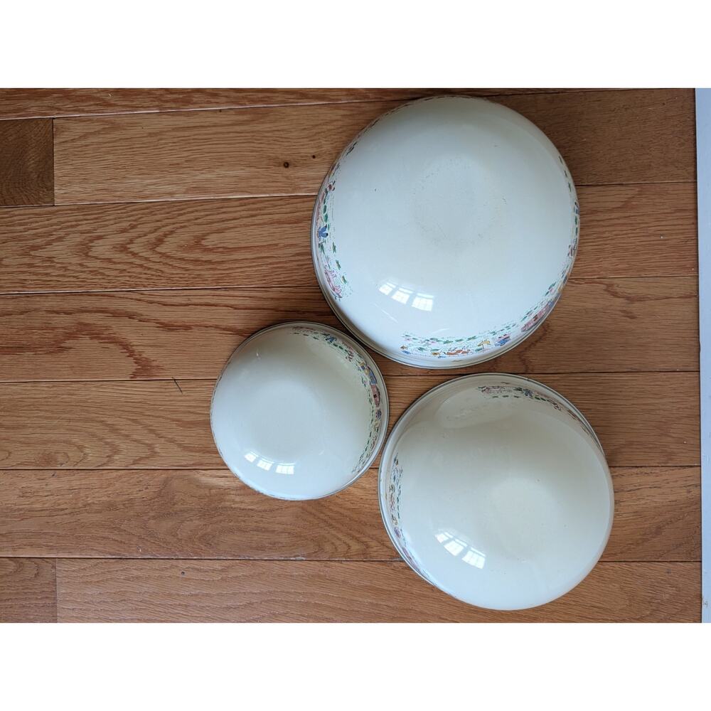 International Heartland Enamel Nesting Bowls 3 Set Farmhouse Cottage Excellent - Picture 4 of 10